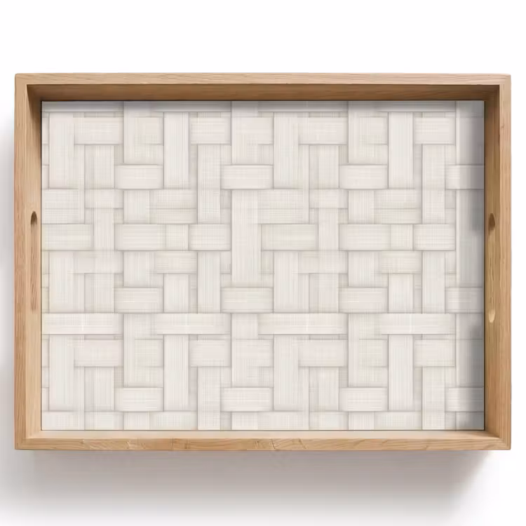 Bandeja - Mimbre - Rayas - Beige — 1
