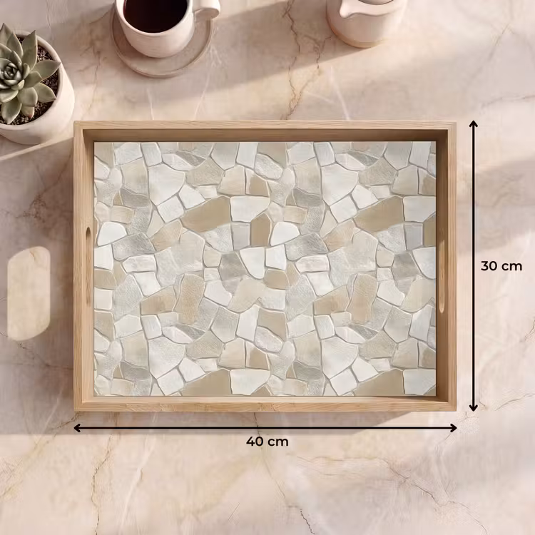 Bandeja - Mosaico - Piedras - Beige — 7