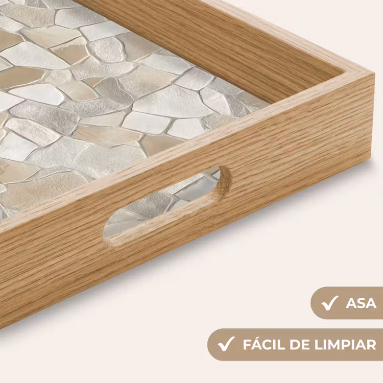 Bandeja - Mosaico - Piedras - Beige — 8