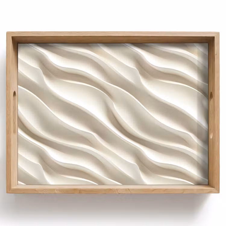 Bandeja - Diagonal - Ondas - Crema — 1