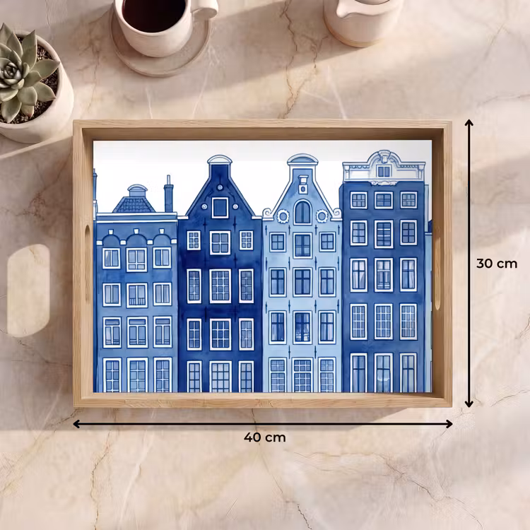 Bandeja - Acuarela - Casas del canal - Delftware — 7