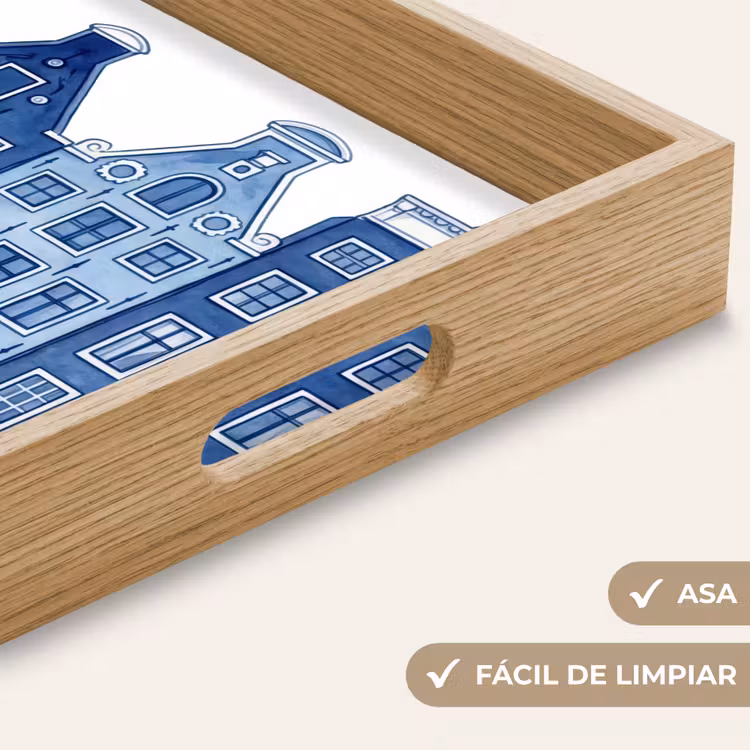 Bandeja - Acuarela - Casas del canal - Delftware — 8