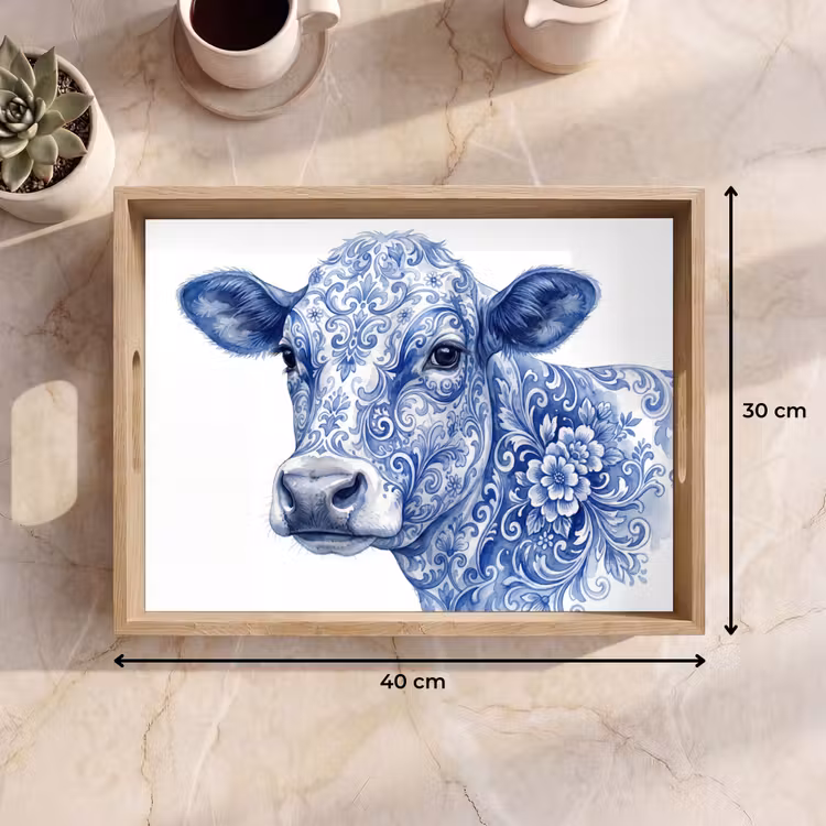 Bandeja - Ilustración - Vaca - Azul — 7