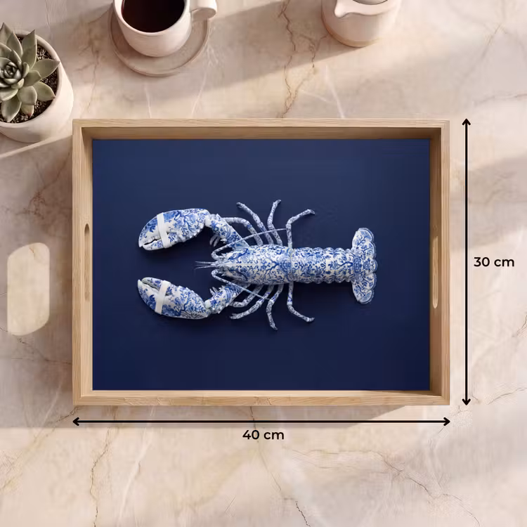 Bandeja - Langosta - Porcelana - Azul de Delft — 7