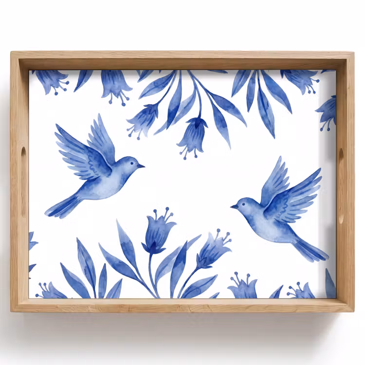 Bandeja - Moderno - Pájaros - Delftware — 1