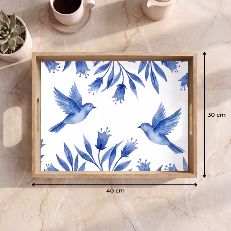 Bandeja - Moderno - Pájaros - Delftware — 7