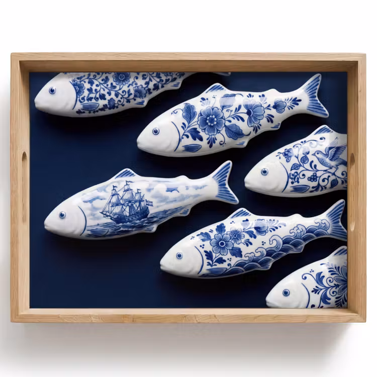Bandeja - Peces - Delftware - Cerámica — 1