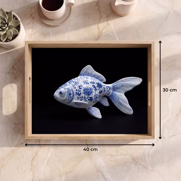 Bandeja - Porcelana - Peces dorados - Delftware — 7