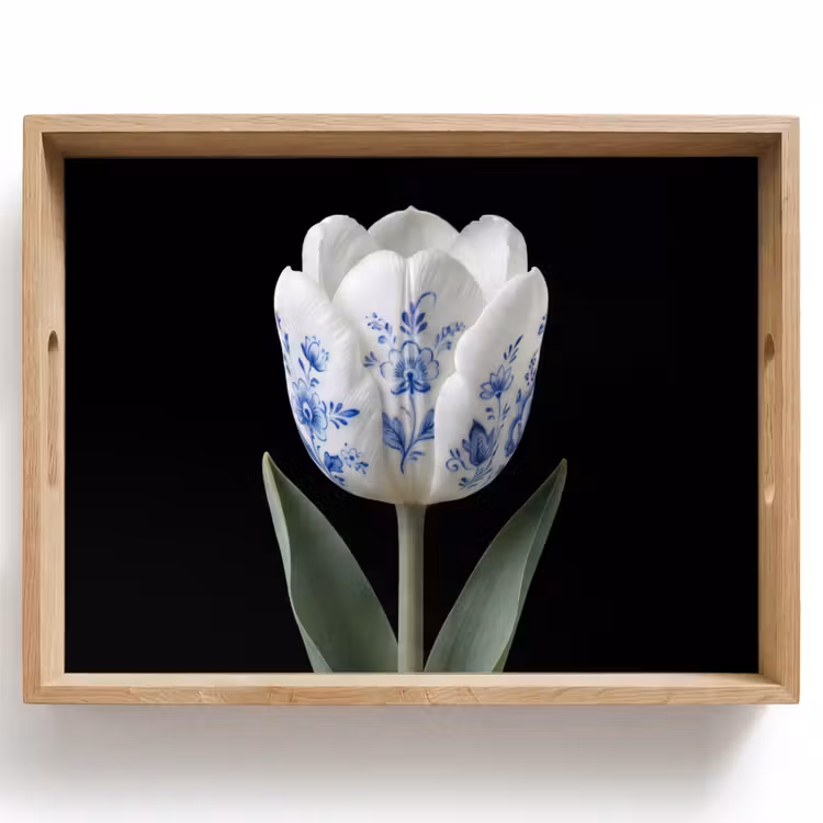 Bandeja - Tulipán - Patrón - Azul — 1