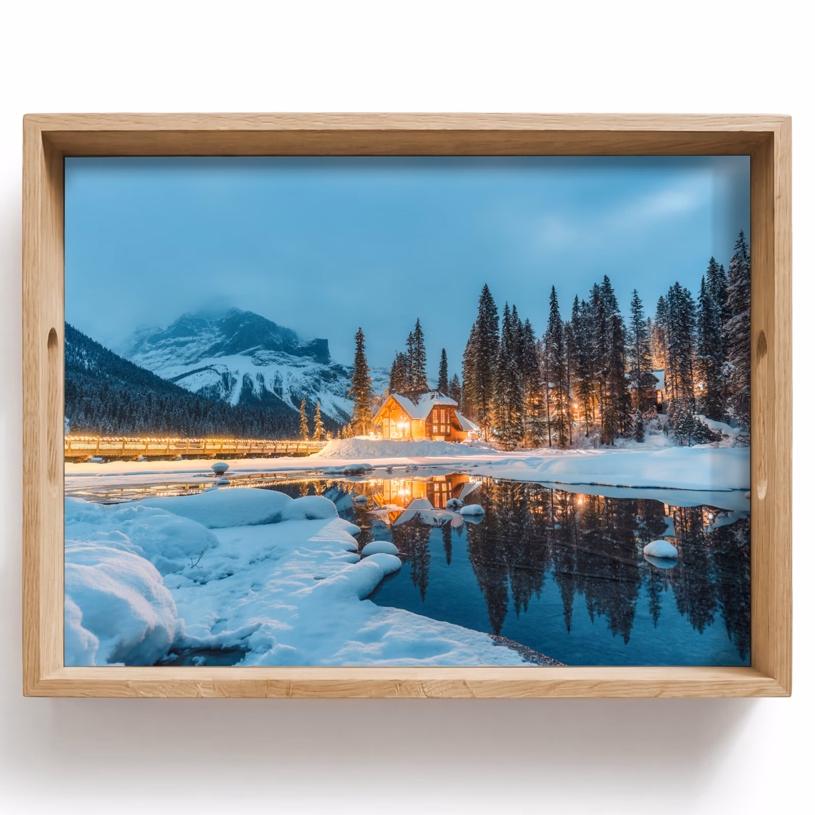 Bandeja - Paisaje invernal - Naturaleza - Casa - Montañas - Nieve — 1