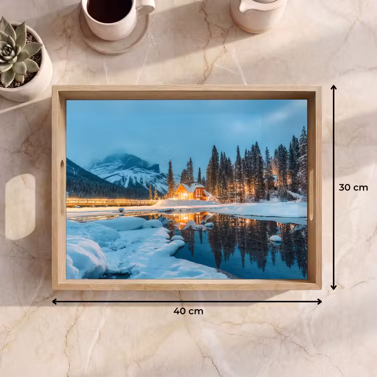 Bandeja - Paisaje invernal - Naturaleza - Casa - Montañas - Nieve — 7