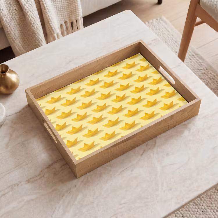 Bandeja - Barquitos - Origami - Manualidades - Amarillo — 2
