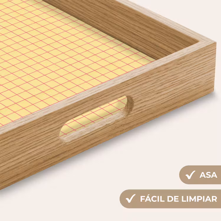 Bandeja - Cuadrados - Cuadrícula - Minimalista - Amarillo - Rosa — 8