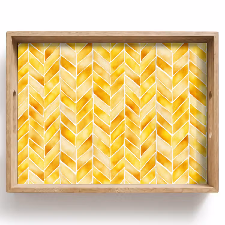 Bandeja - Espiga - Acuarela - Motivos - Amarillo dorado — 1