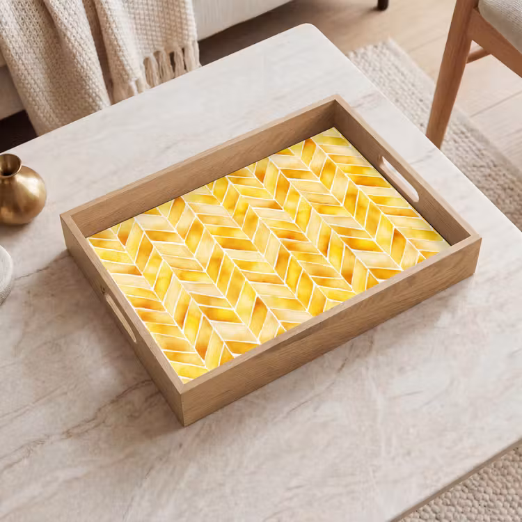 Bandeja - Espiga - Acuarela - Motivos - Amarillo dorado — 2