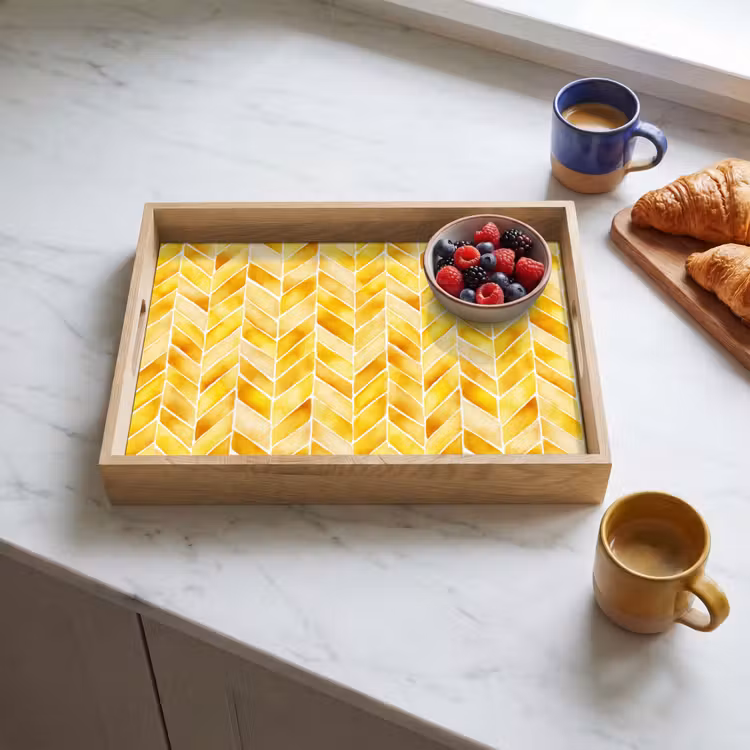 Bandeja - Espiga - Acuarela - Motivos - Amarillo dorado — 3