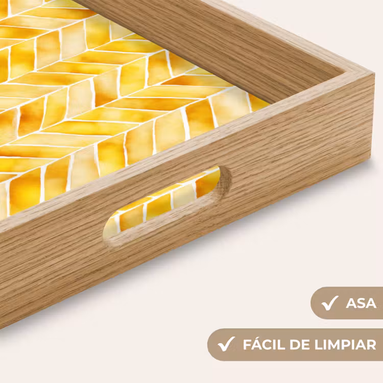 Bandeja - Espiga - Acuarela - Motivos - Amarillo dorado — 8