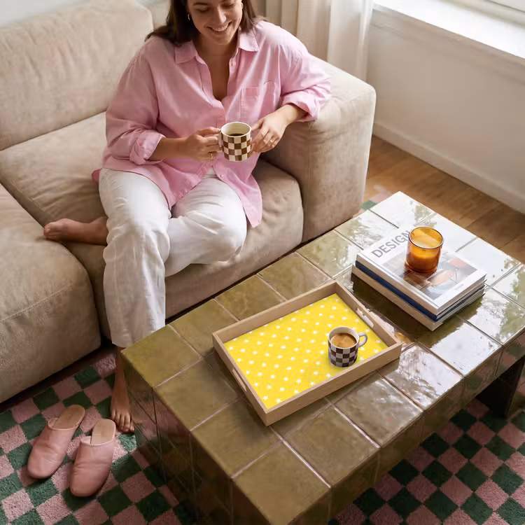 Bandeja - Estrellas - Estampado - Minimalista - Amarillo — 4