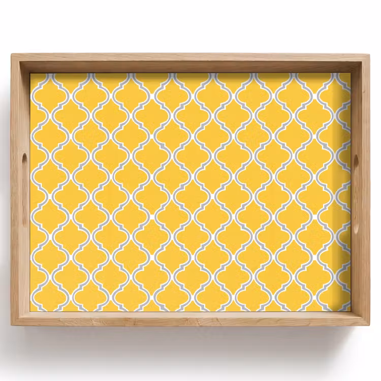 Bandeja - Linterna - Arabesco - Elegante - Amarillo — 1