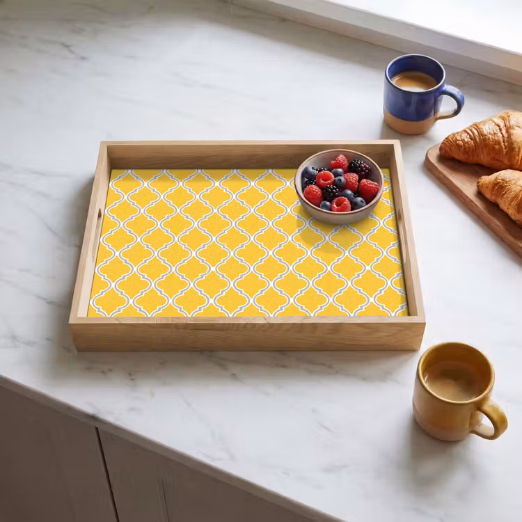 Bandeja - Linterna - Arabesco - Elegante - Amarillo — 3