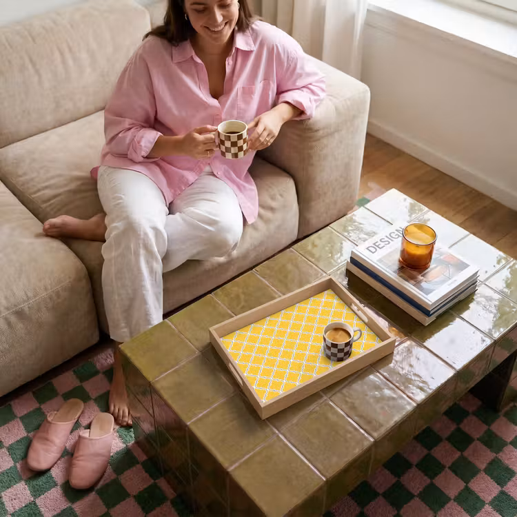 Bandeja - Linterna - Arabesco - Elegante - Amarillo — 4