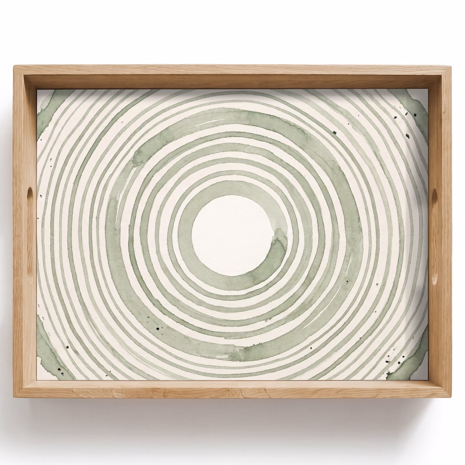 Bandeja - Abstracción - Círculos - Acuarela - Verde - Moderno — 1