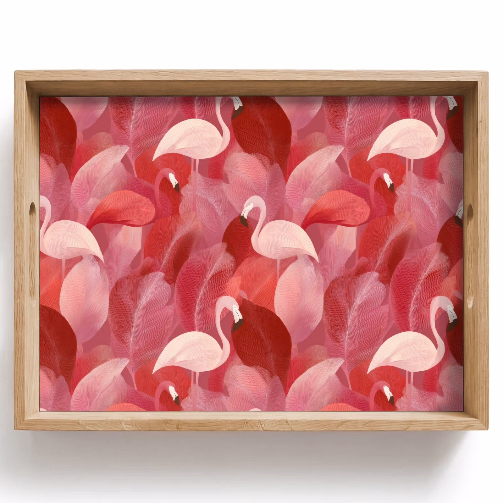 Bandeja - Flamenco - Botánico - Elegante - Rosa - Rojo — 1