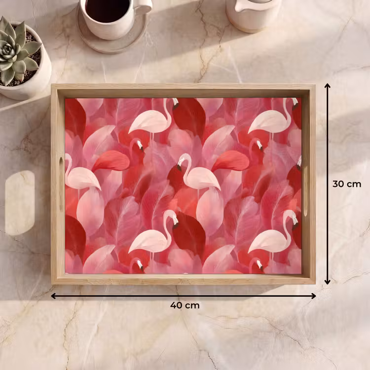 Bandeja - Flamenco - Botánico - Elegante - Rosa - Rojo — 7