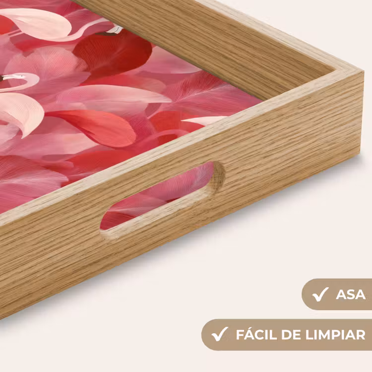 Bandeja - Flamenco - Botánico - Elegante - Rosa - Rojo — 8