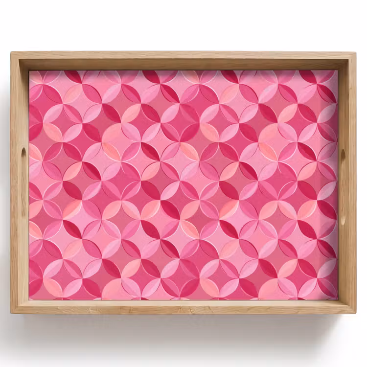 Bandeja - Geométrico - Mosaico - Moderno - Rosa — 1
