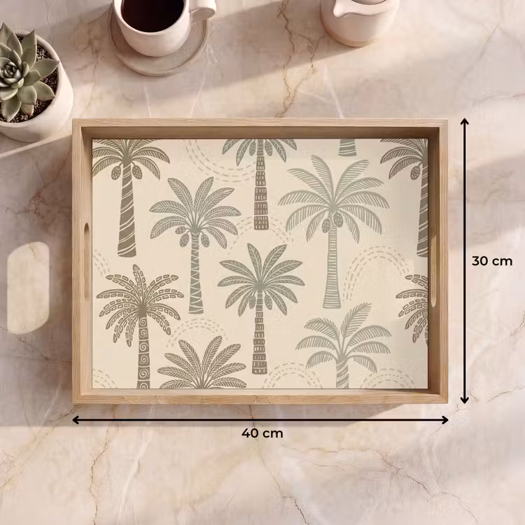 Bandeja - Palmeras - Estampado - Tropical - Beige — 7
