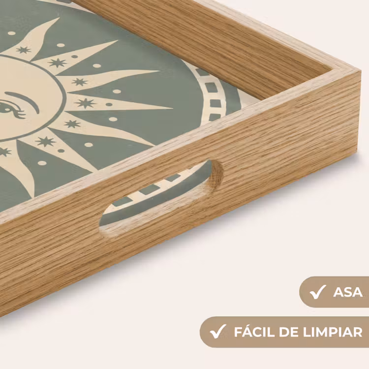 Bandeja - Sol - Estrellas - Astrología - Vintage - Verde — 8
