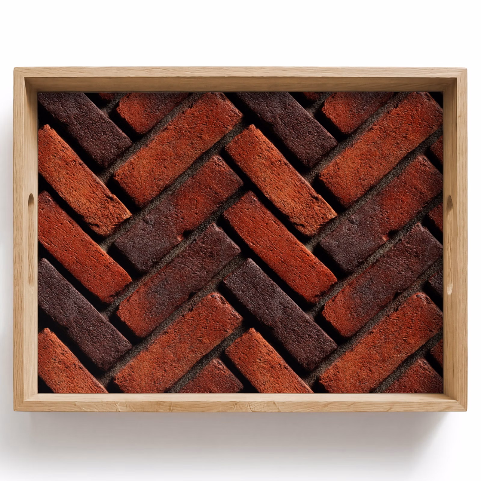 Bandeja - Ladrillos - Espiga - Textura - Marrón rojizo — 1