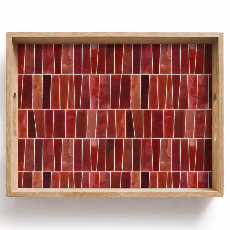 Bandeja - Azulejos - Modernos - Texturados - Rojo intenso — 1