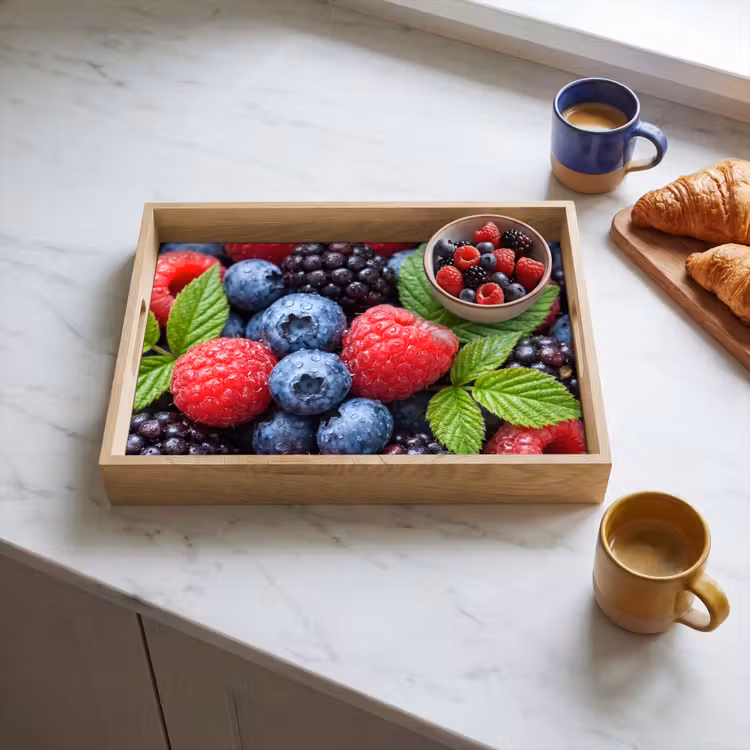 Bandeja - Bayas - Frescas - Gotas de agua - Coloridas - Comida — 3