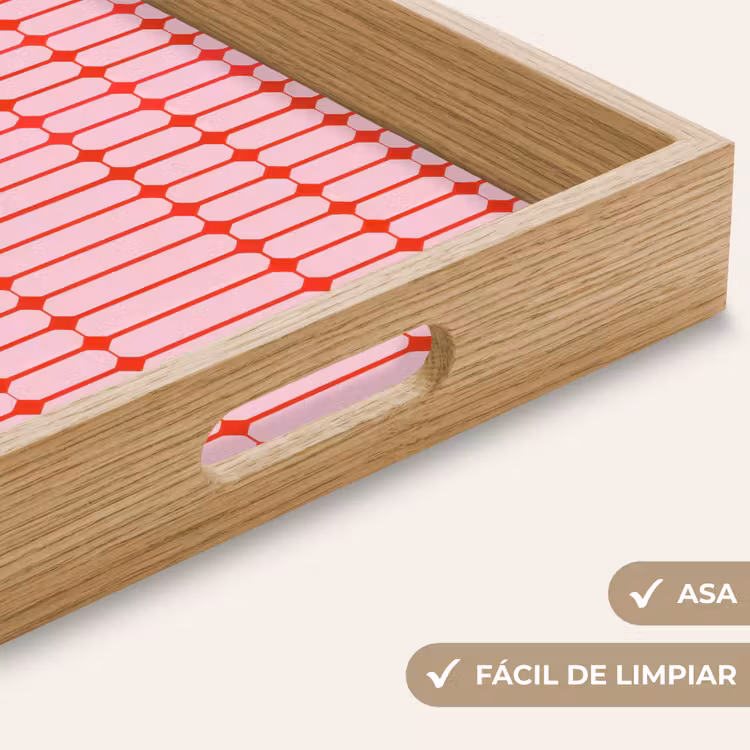 Bandeja - Geométrico - Minimalista - Rojo - Rosa — 8