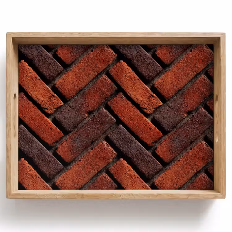 Bandeja - Ladrillos - Espiga - Textura - Marrón rojizo — 1