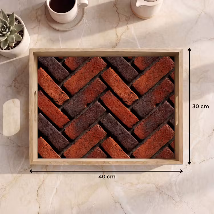 Bandeja - Ladrillos - Espiga - Textura - Marrón rojizo — 7