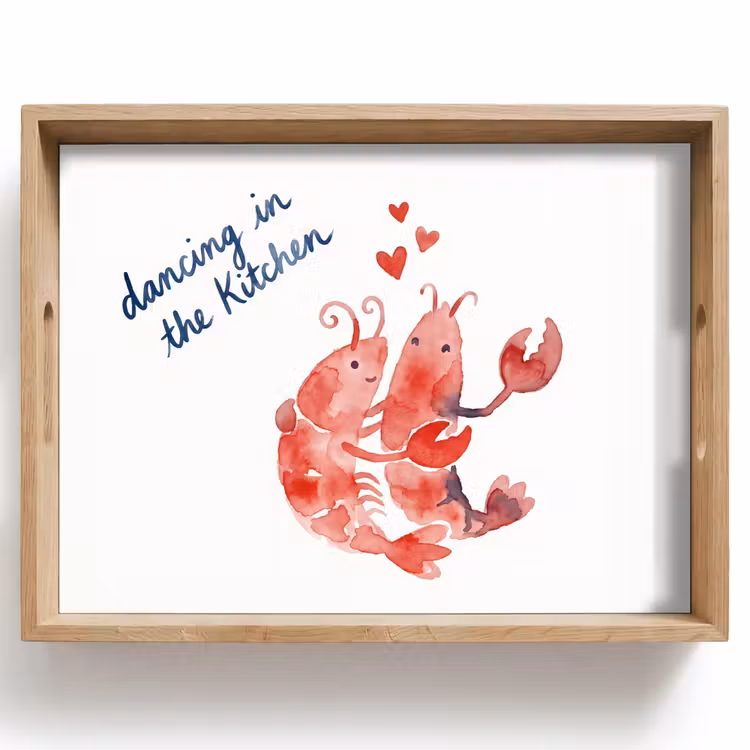 Bandeja - Animal - Danza - Amor - Acuarela - Rojo — 1