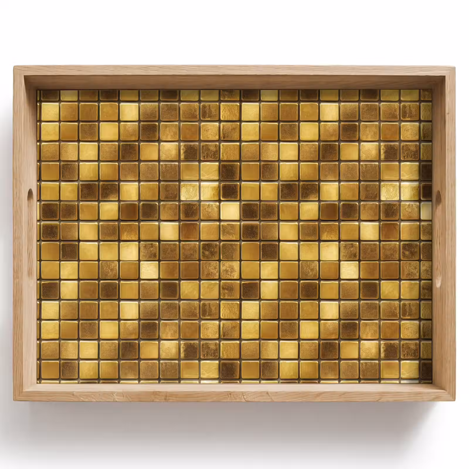 Bandeja - Azulejos - Mosaico - Lujo - Oro cálido — 1