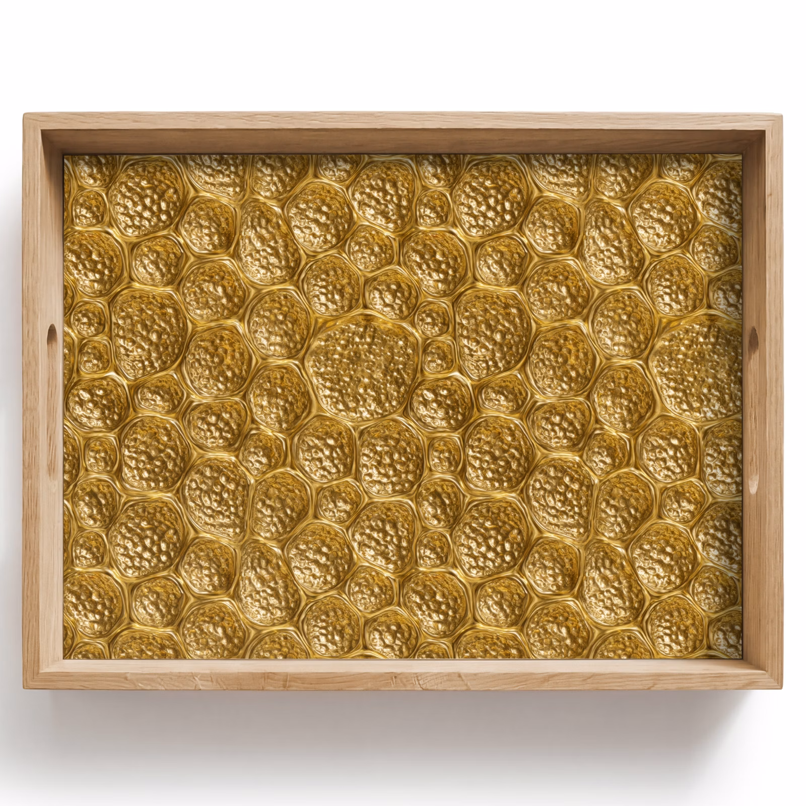 Bandeja - Martillado - Mosaico - Antigüedades - Oro — 1