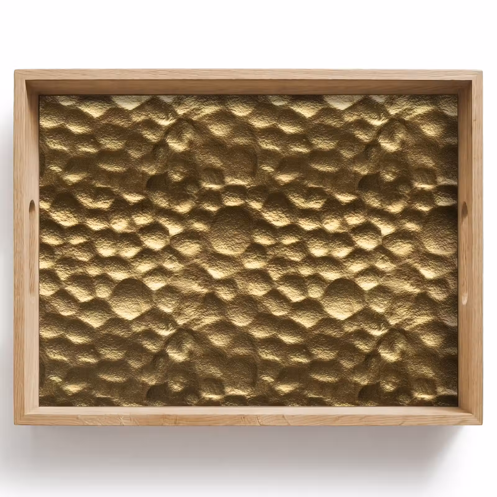 Bandeja - Martillado - Relieve - Textura - Bronce dorado — 1