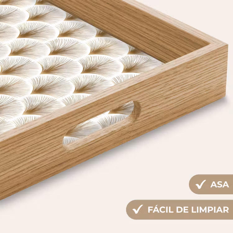 Bandeja - Abanicos - Art Déco - Elegantes - Dorados - Blancos — 8