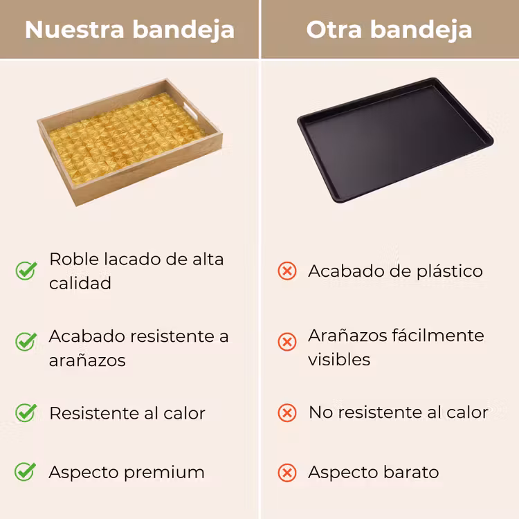 Bandeja - Azulejos - Geométricos - En relieve - Dorados — 9