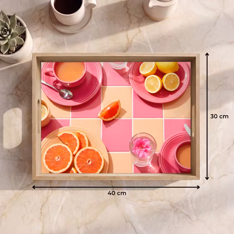 Bandeja - Comida - Cítricos - Naturalezas muertas - Rosa - Naranja — 7