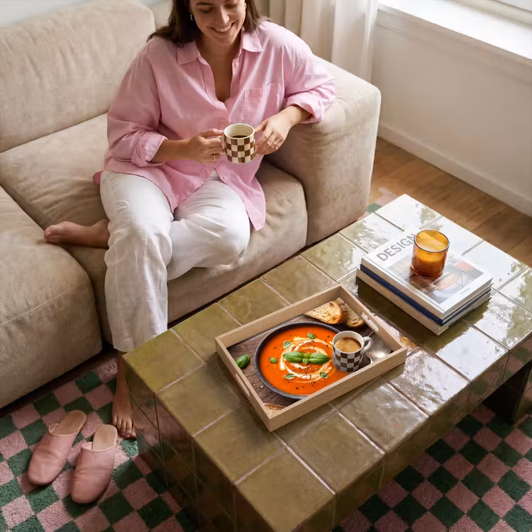 Bandeja - Comida - Sopa - Albahaca - Rústico - Rojo — 4