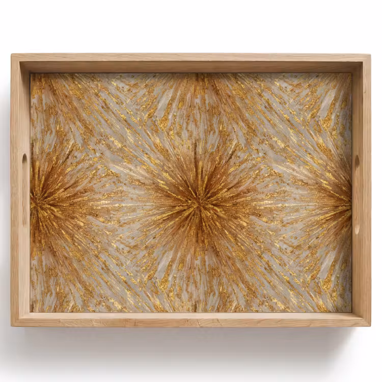 Bandeja - Explosión - Abstracto - Dorado - Blanco — 1
