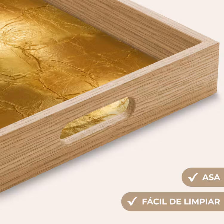 Bandeja - Pan de oro - Vintage - Textura - Oro cálido — 8