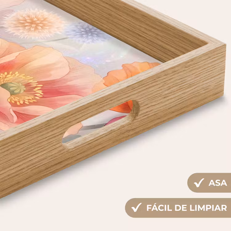 Bandeja - Flores - Acuarela - Naturaleza - Moderno - Colorido — 8