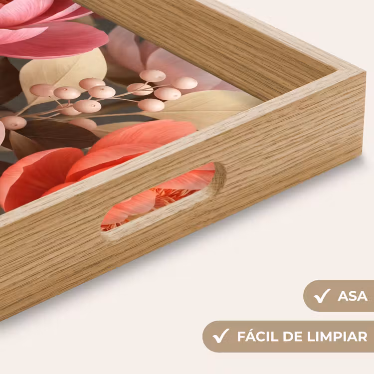 Bandeja - Flores - Floración - Suave - Coral - Decoración — 8